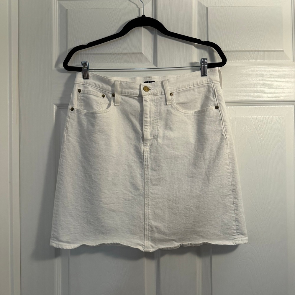 J.Crew Denim Mini Skirt White 29 Casual Minimalist Summer Wear
